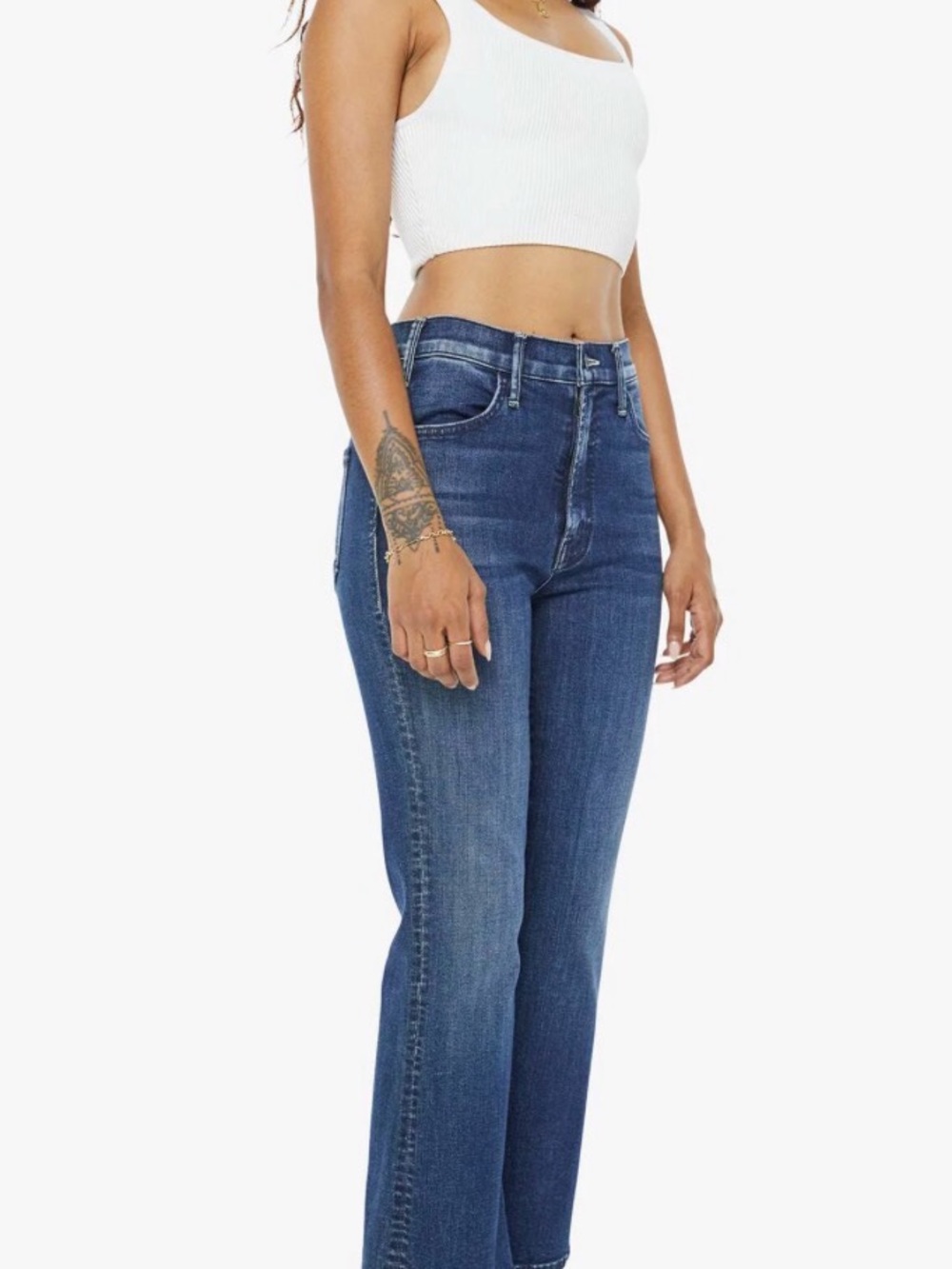 MOTHER Lil Hustler Ankle Jeans in Heirloom Blue - Picture 2 of 6